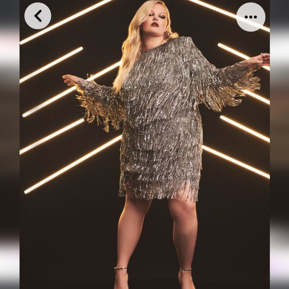 Limited Edition Eloquii Silver Fringe Dress